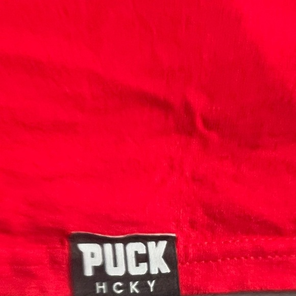 PUCK HCKY RED “PLAY ANGRY AND CHECK SOMEONE” SHORT SLEEVE GRAPHIC T-SHIRT - Picture 5 of 6